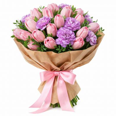 Праздничный букет живых цветов «Сияние утра»