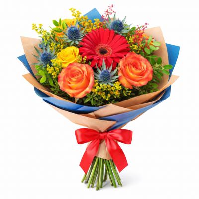 Флористический букет «Жаркий закат»