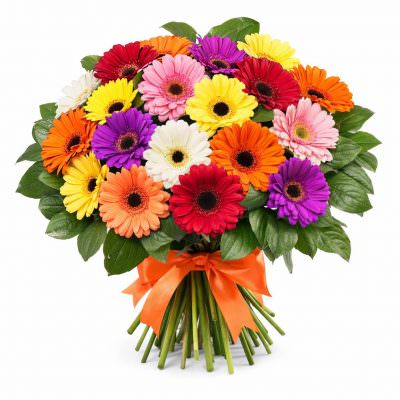 Букет из свежих цветов «Цветочная радуга»
