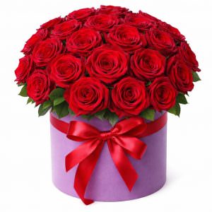 Цветы в коробке «Красные розы»