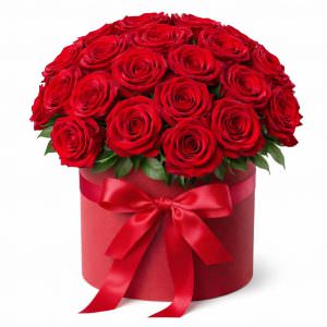 Цветы в коробке «Красные розы»