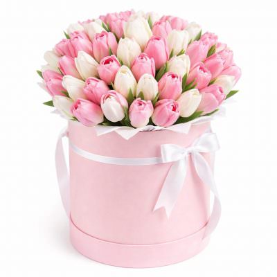 Коробка с тюльпанами «Радость»