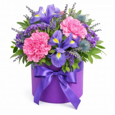 Цветы в картонной коробке «Цветочный симфония»