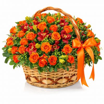 Цветочная композиция в корзине «Солнечный свет»