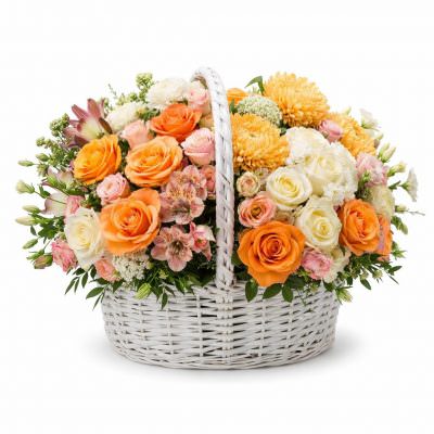 Цветочная композиция в корзине «Солнечное сияние»