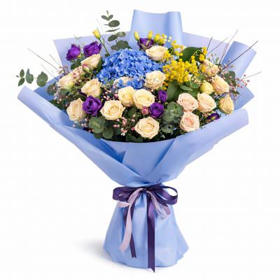 Букет из свежих цветов «Цветочный шторм»