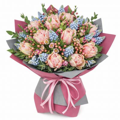 Букет из свежих цветов «Радужная фантазия»