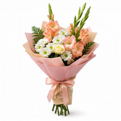 Классический букет живых цветов «Тепло лета»
