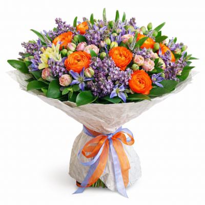 Праздничный букет живых цветов «Летний вихрь»