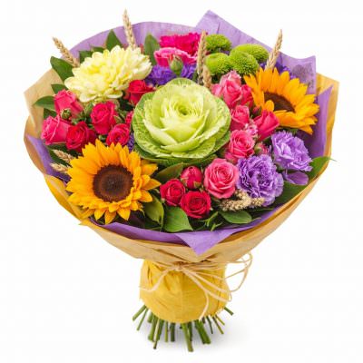 Авторский букет из цветов «Солнечный праздник»