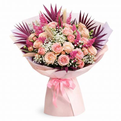 Красивый букет цветов «Розовый шедевр»