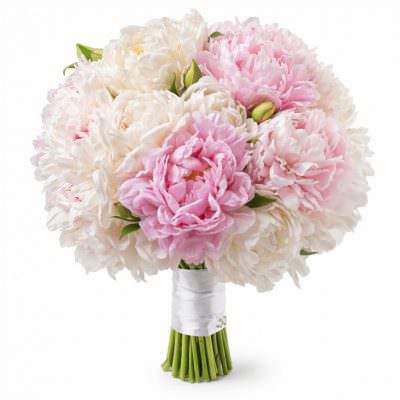 Свадебные букеты невесты из пионов