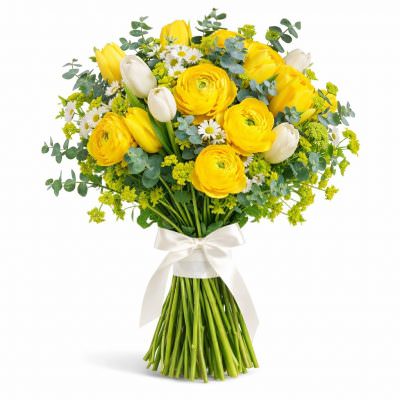 Свадебные букеты невесты из белых тюльпанов