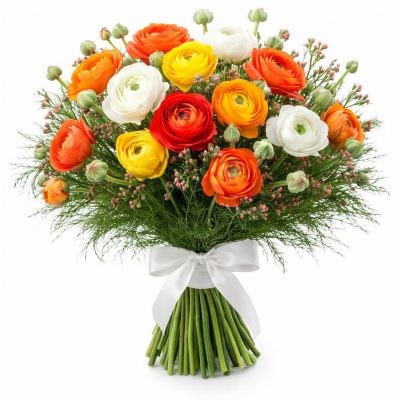 Свадебные букеты невесты из ранункулюсов