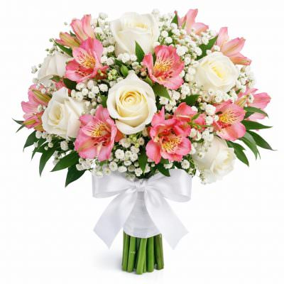 Свадебные букеты невесты из гипсофилы и эустомы