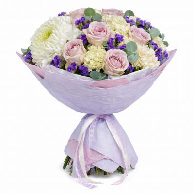 Красивый букет живых цветов «Лавандовое облако»