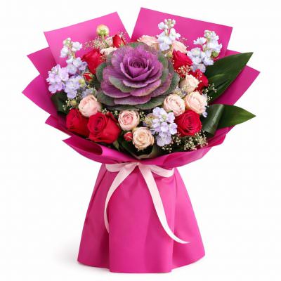 Премиальный букет свежих цветов «Загадка вечера»