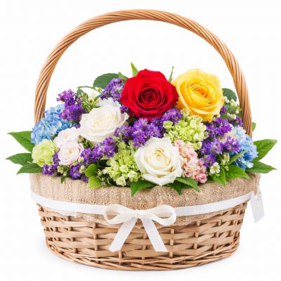 Красивая композиция из ароматных цветов «Радуга»