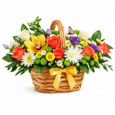 Корзина цветов «Солнечные мечты»