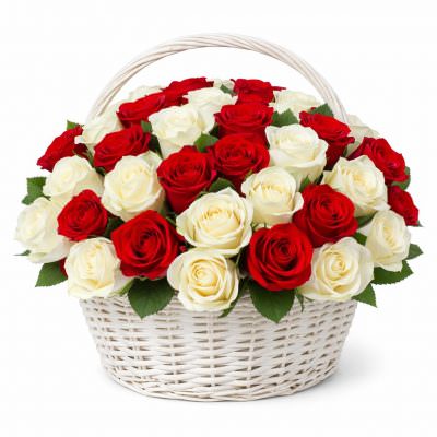 Корзина с розами «Роза в облаках»