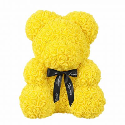Мишка из роз желтый (40 см)