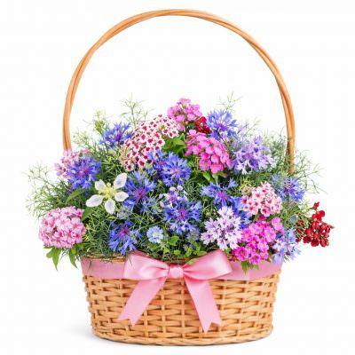 Цветочная композиция в корзинке «Летняя фантазия»